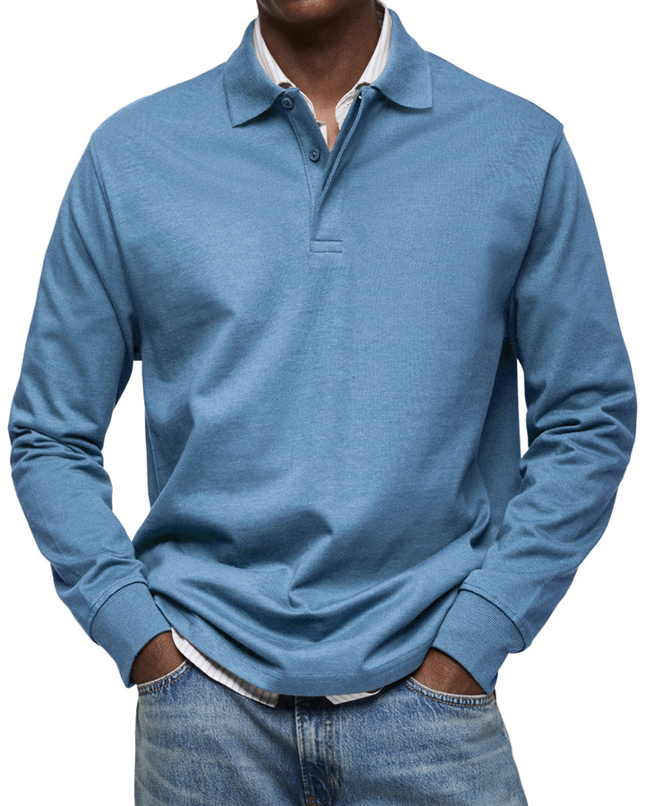 Caleb | Long Sleeve Polo Shirt with Casual Fit
