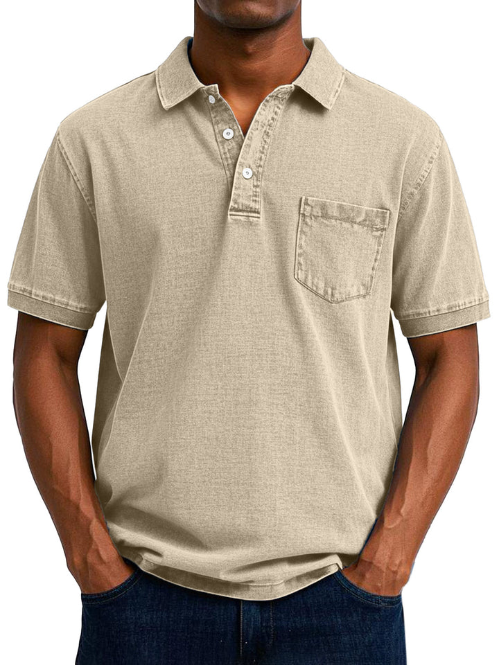 Nathaniel | Men's Polo with Vintage Design