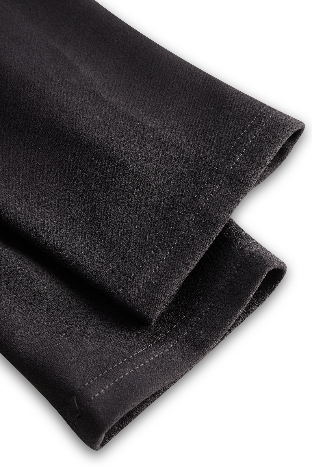 Refined | Black Dress with Belt and Mandarin Collar