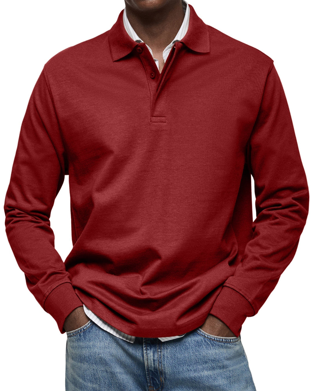 Caleb | Long Sleeve Polo Shirt with Casual Fit