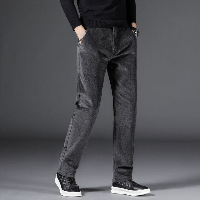 Jacob | Medium Waist Corduroy Trousers.