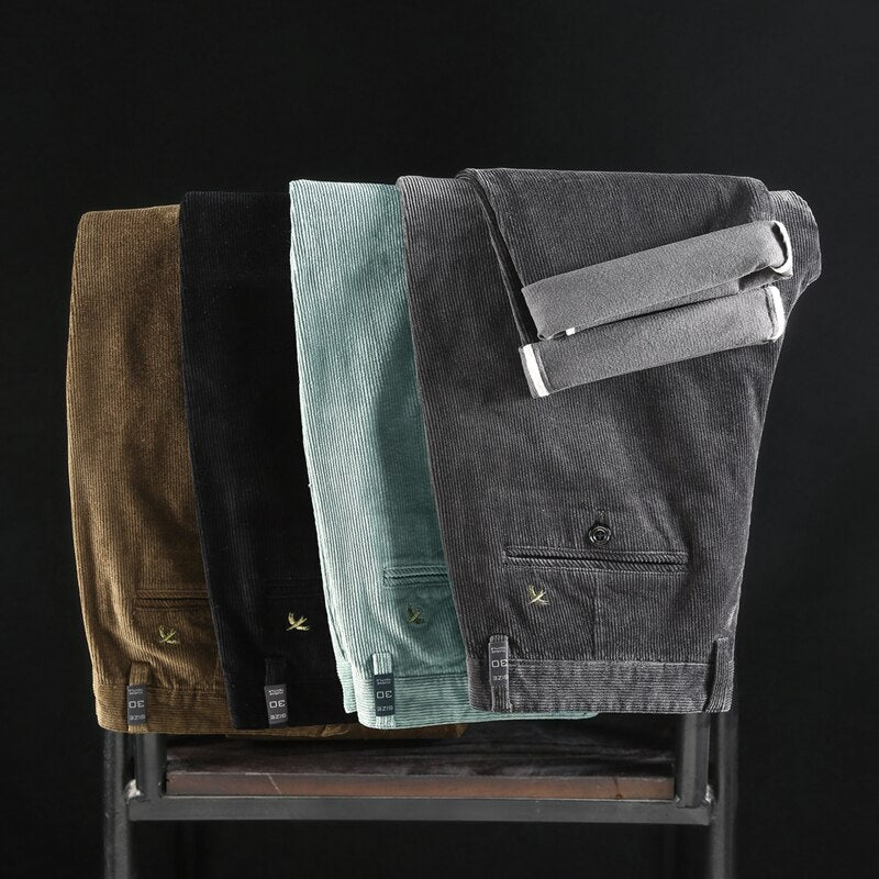 Jacob | Medium Waist Corduroy Trousers.