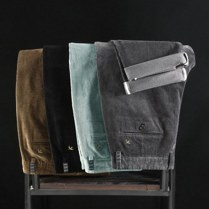 Jacob | Medium Waist Corduroy Trousers.