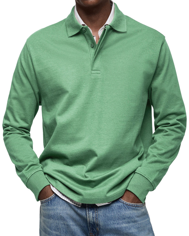 Caleb | Long Sleeve Polo Shirt with Casual Fit