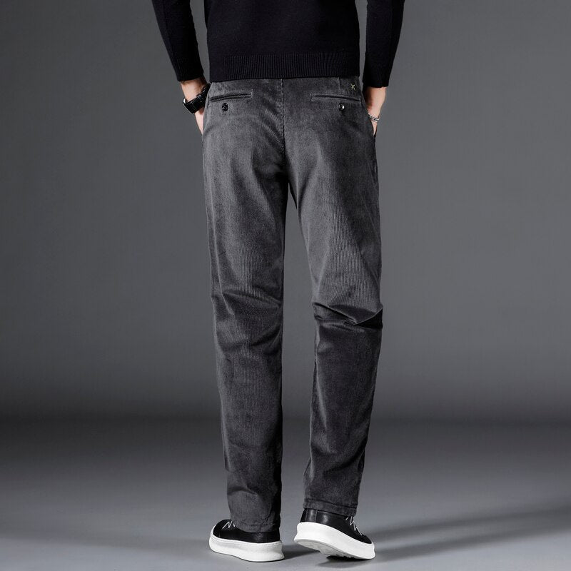 Jacob | Medium Waist Corduroy Trousers.