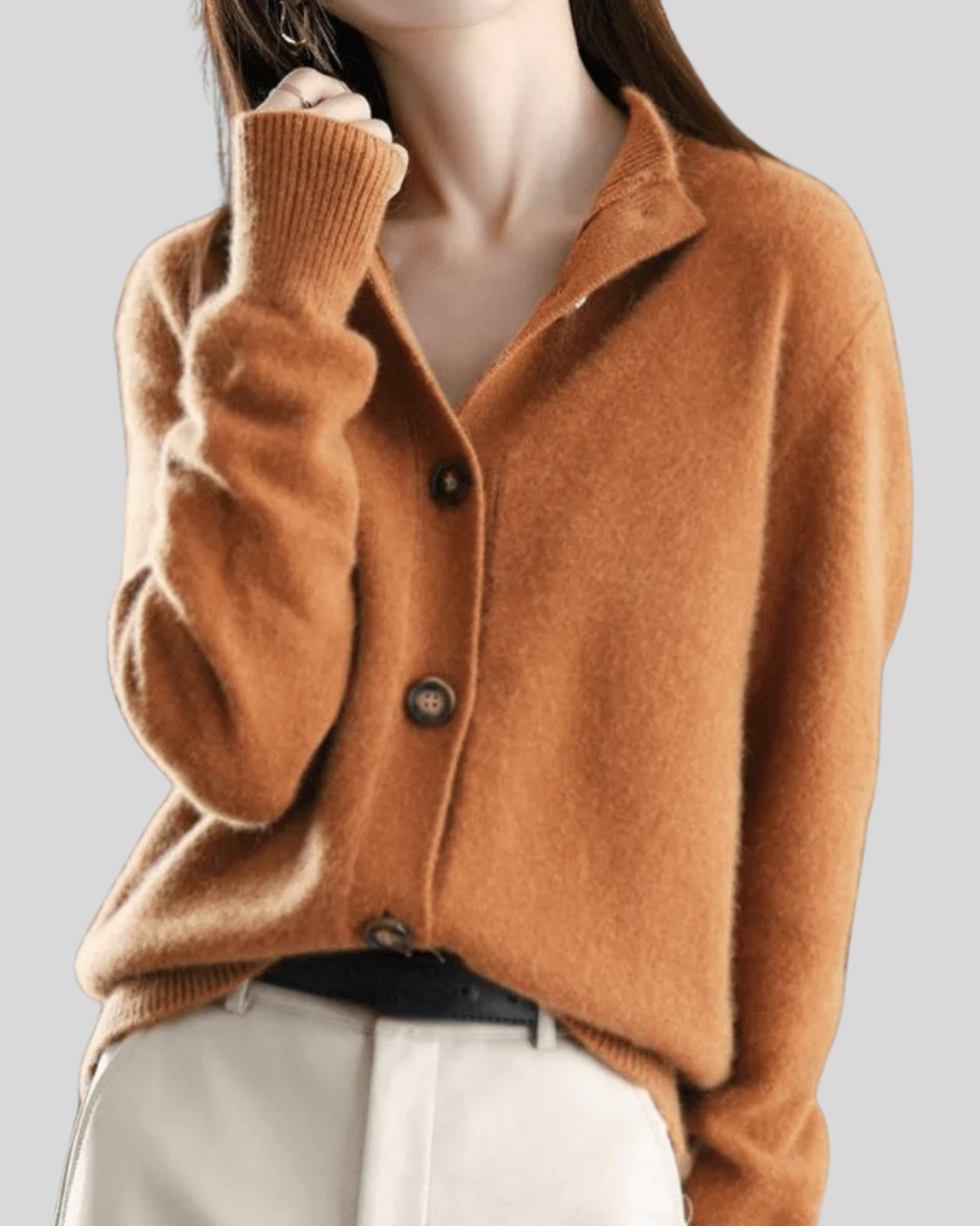 Claire | Cashmere Cardigan with Retro Design