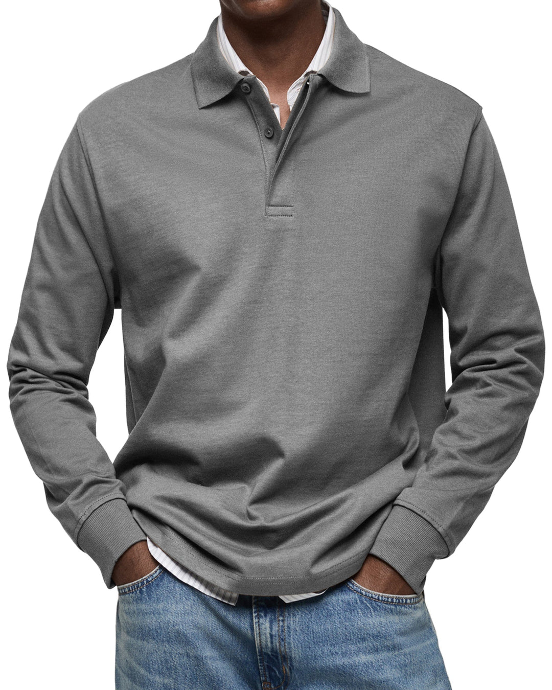 Caleb | Long Sleeve Polo Shirt with Casual Fit
