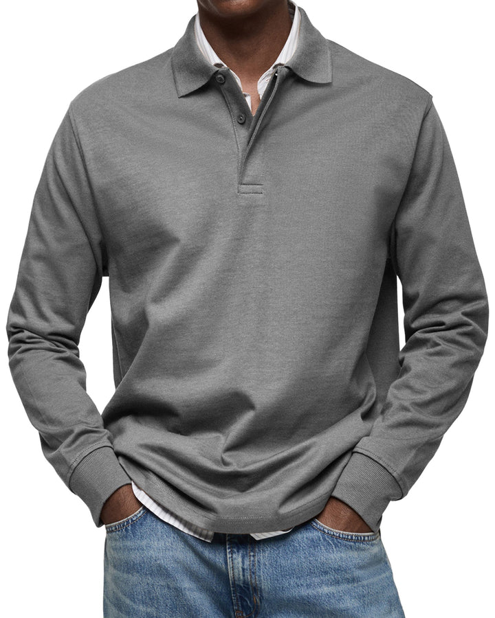 Caleb | Long Sleeve Polo Shirt with Casual Fit