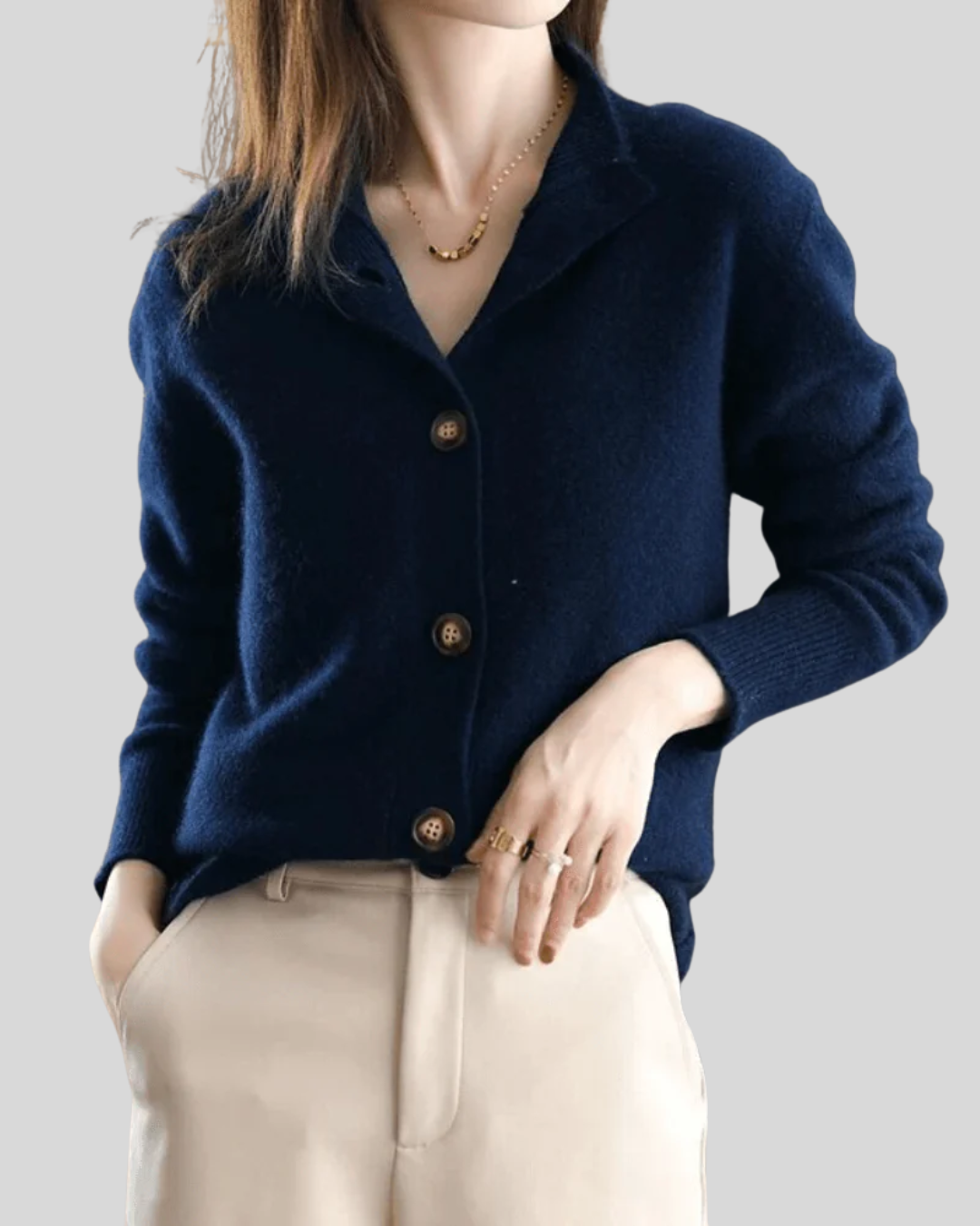 Claire | Cashmere Cardigan with Retro Design