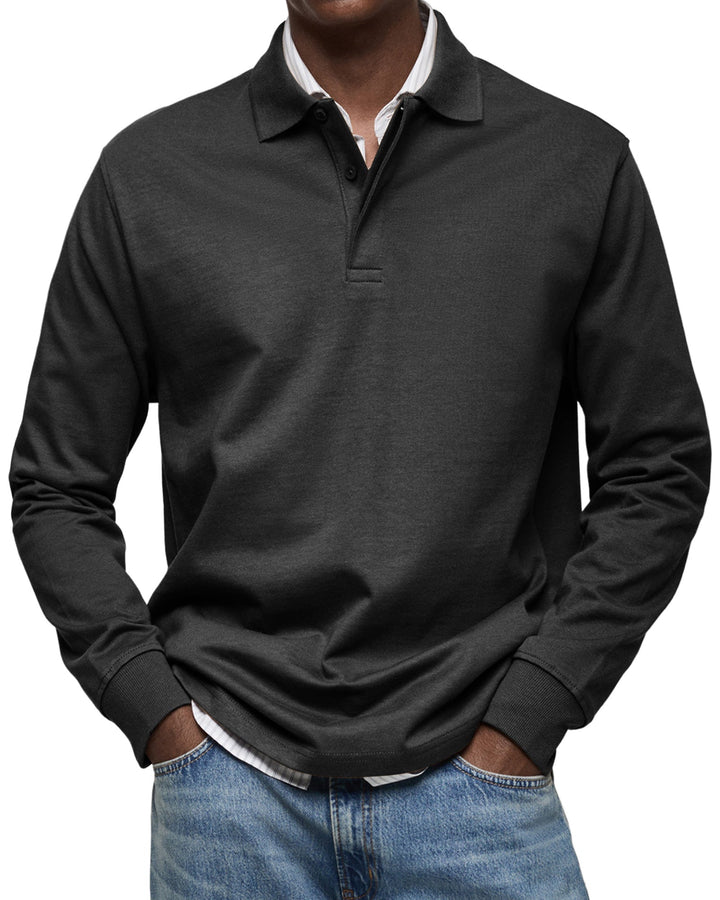 Caleb | Long Sleeve Polo Shirt with Casual Fit