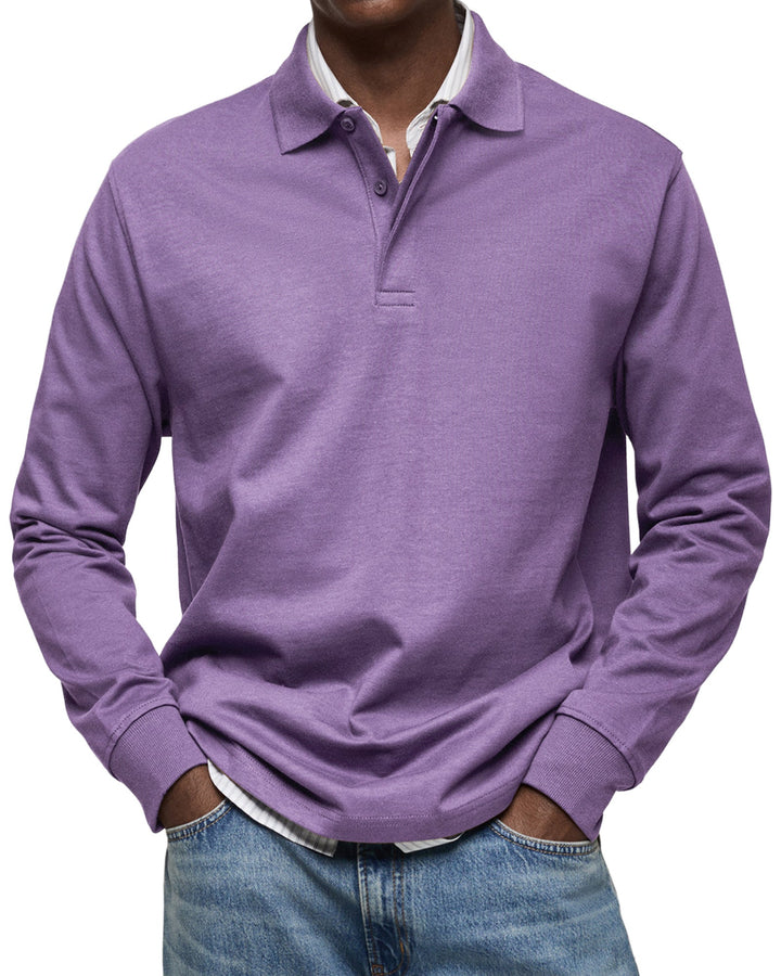 Caleb | Long Sleeve Polo Shirt with Casual Fit