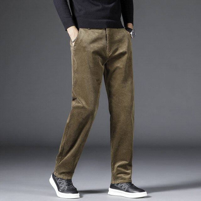 Jacob | Medium Waist Corduroy Trousers.