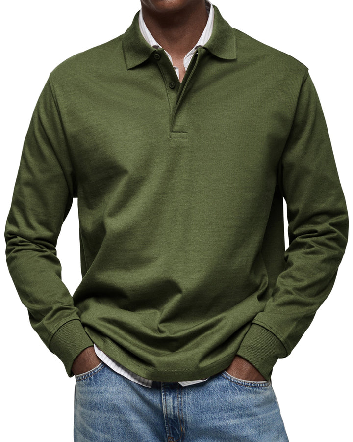 Caleb | Long Sleeve Polo Shirt with Casual Fit