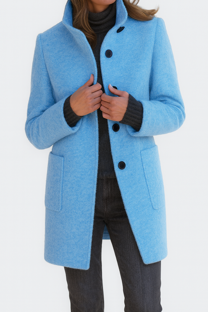 Lidia | Jacket with High Collar in Wool Blend