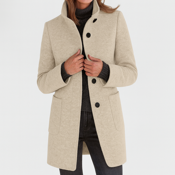 Lidia | Jacket with High Collar in Wool Blend