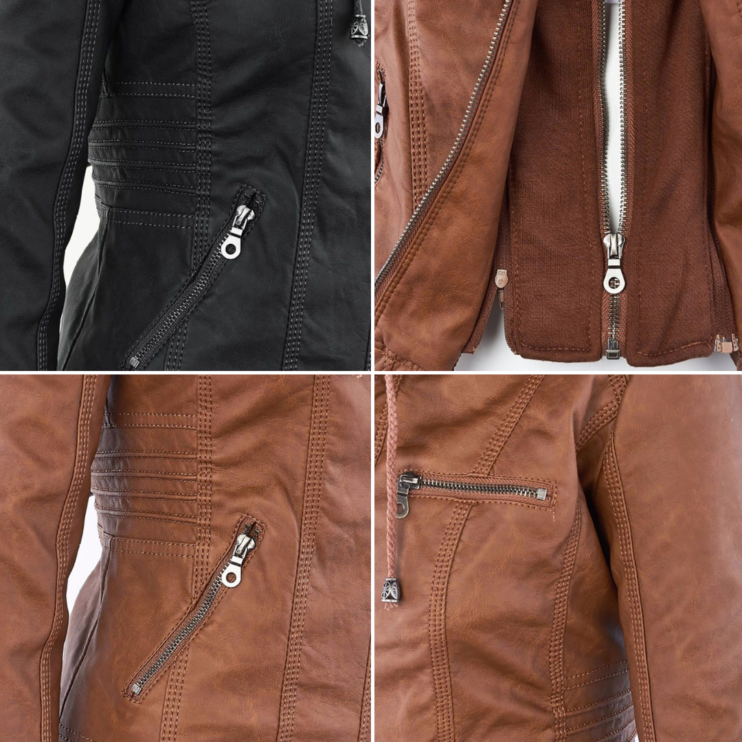 Monika | Leather Jacket with Timeless Design