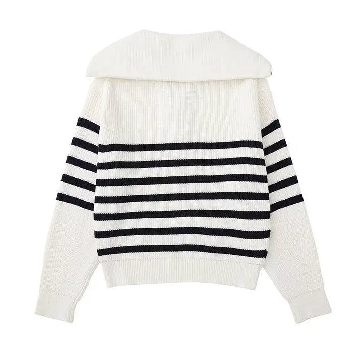 Brian | Zip Sweater with Striped Design