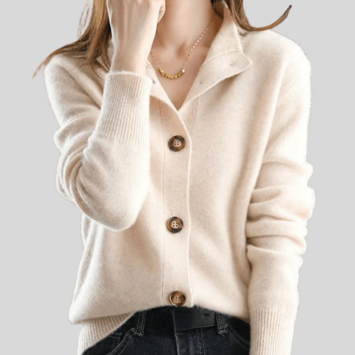 Claire | Cashmere Cardigan with Retro Design