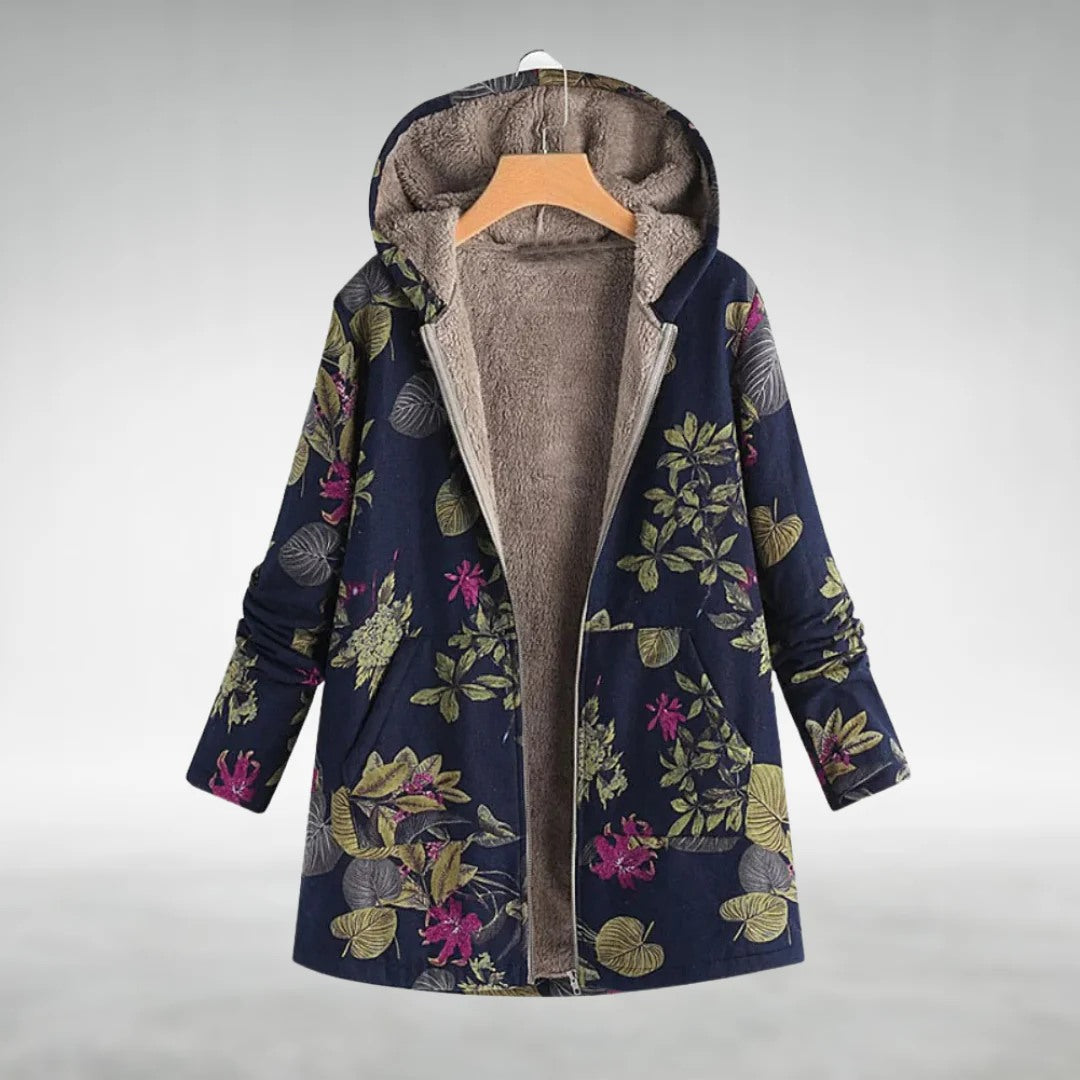 Fleural | Fleece Jacket with Floral Pattern