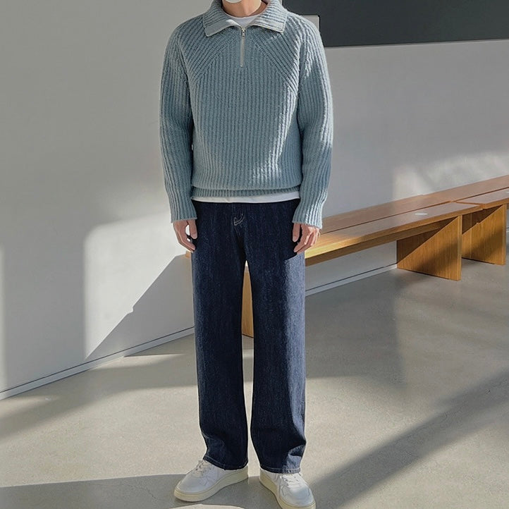 Kenneth | Quarter-Zip Pullover with Azure Color