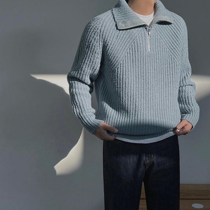 Kenneth | Quarter-Zip Pullover with Azure Color