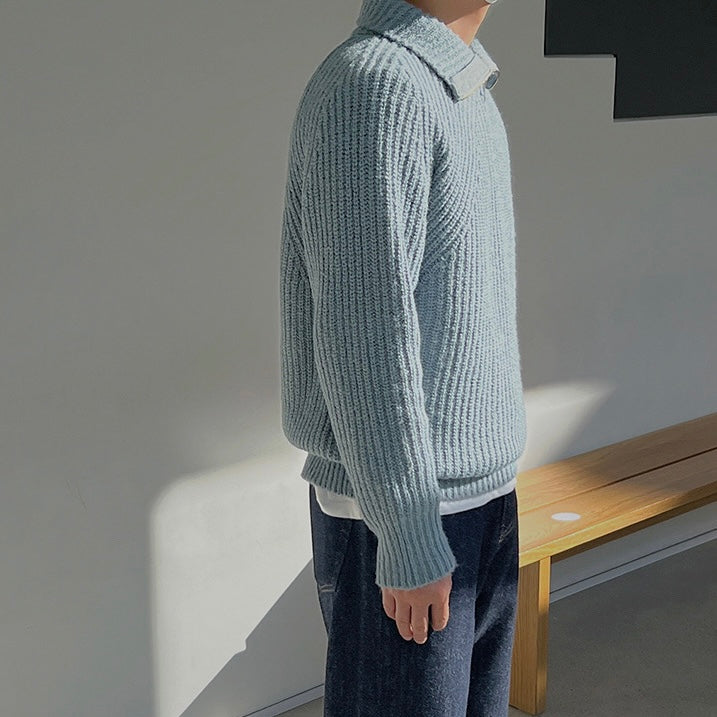 Kenneth | Quarter-Zip Pullover with Azure Color