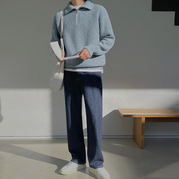 Kenneth | Quarter-Zip Pullover with Azure Color